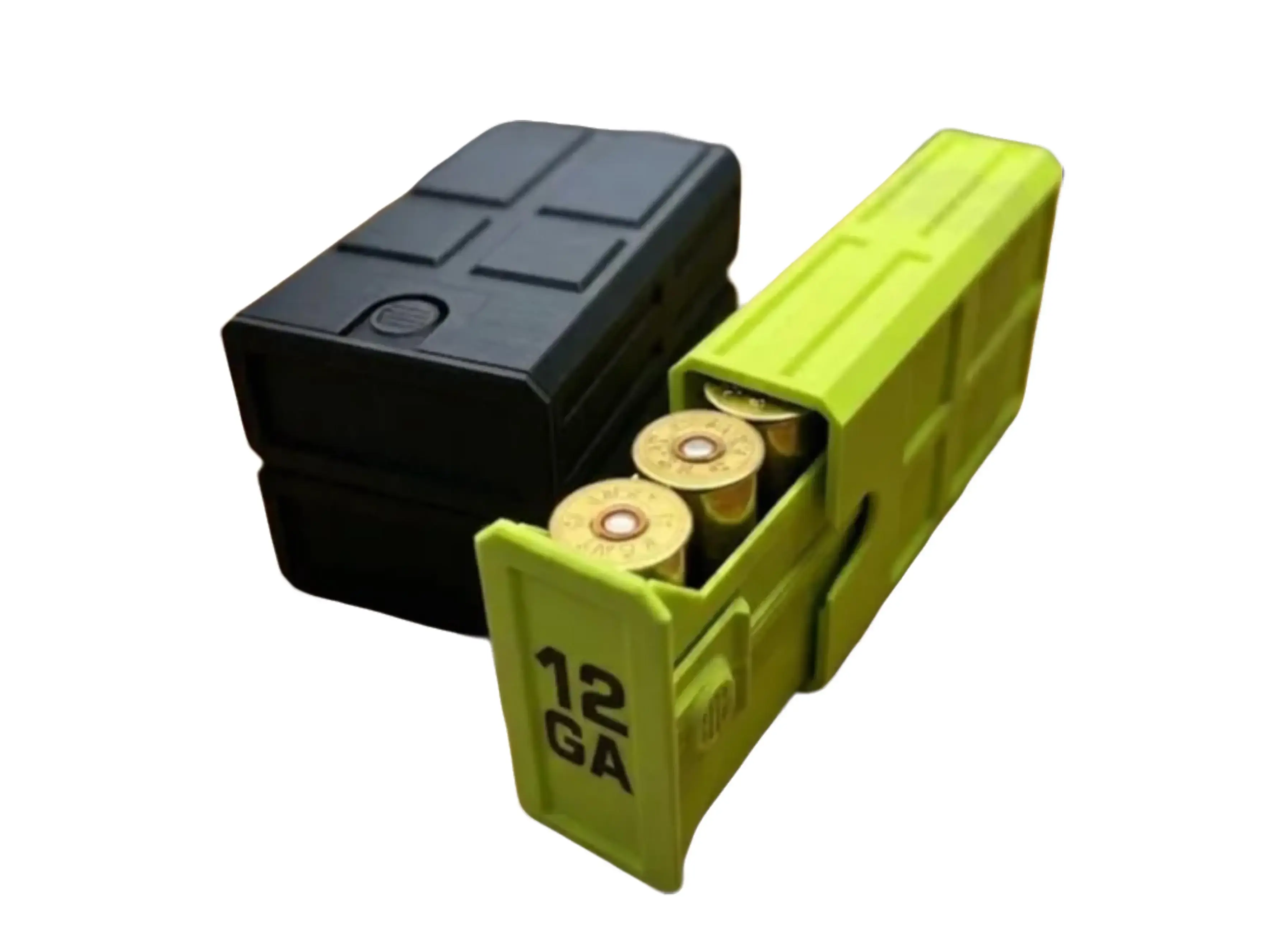 12GA Stackable Sliding Tray Container 5 Rounds Compact Dual Locking Mechanism EDC Range Day 3D Printed Secure Closure