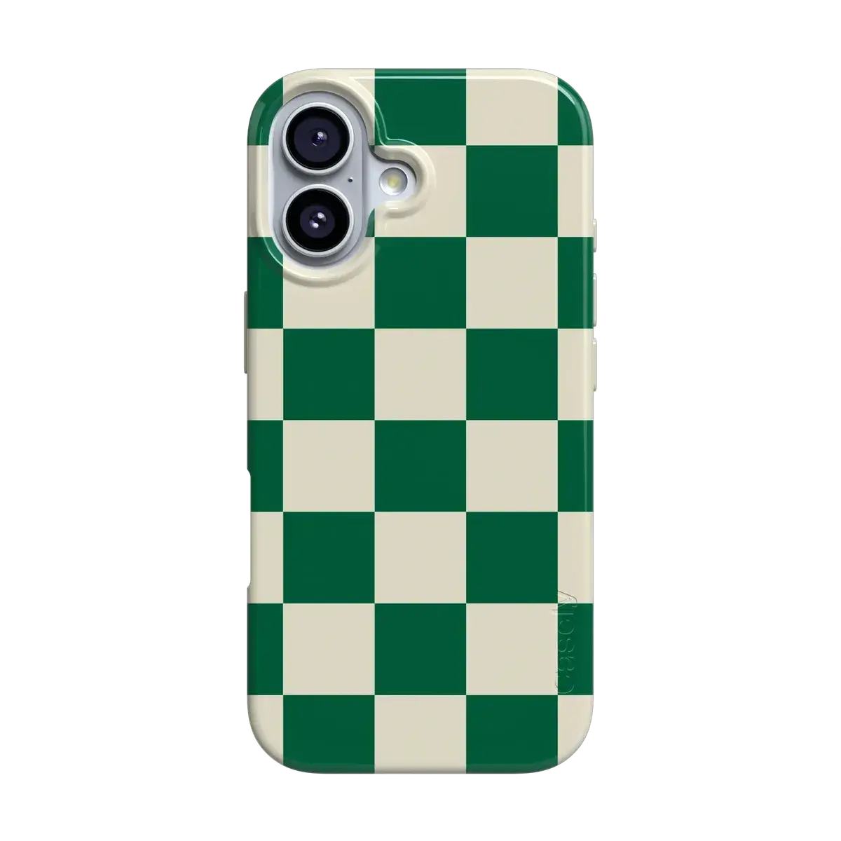 Casely iPhone 17 Case | Fit Check | Green Checkerboard | Compatible with MagSafe | Classic Ultra Thin Design