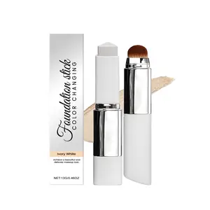 AMZ Color-Changing Foundation Stick | 2-in-1 Concealer Foundation Hybrid Ivory White, Lightweight Moisturizing & Matte Natural Finish
