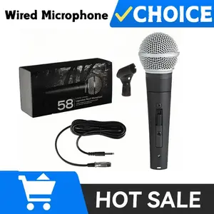 Good Handheld 58 Metal Cardioid Dynamic Microphone For Stage Singing Professional Wired Microphone Karaoke BBOX Recording Vocal Podcast Recording Mic