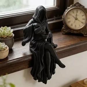 Dark Gothic Death God Sculpture, Craft Decorative Figurine, Unique Gift for Horror Fans, Medieval Goth Art Piece, Halloween Decoration, Resin Decor, Resin Figure