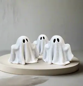 Tiny Elegant Ghost Figurine | Minimalist 3D Printed Halloween Decor | Cute Ghost Desk Accessory & Shelf Sitter | Handmade in Tucson, AZ