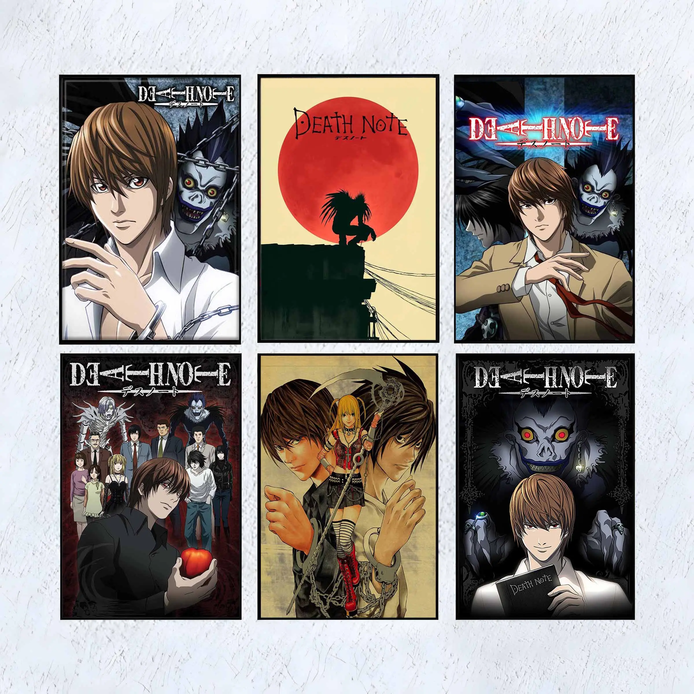 Death Note Anime Merch Wall Decor Posters, Artistic Dopamine Room Art, Teen Boy Dorm & Bedroom Home Decor Prints