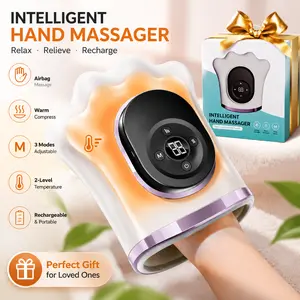 Finger & Palm Massager, Rechargeable Hand Relaxer with Warm Compress & Adjustable Pressure, Soothes Hand Fatigue, Boosts Circulation – Perfect Stress Relief & Gift for Loved Ones