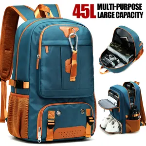 Simple Style Backpack with Multiple Compartments Business Notebook Travel Bag, Unisex Casual Design Lightweight Zipper Luggage Backpack with Shoe Compartment College Style Backpack Large Capacity Youth Backpack Suitable for High School & Middle School Stu