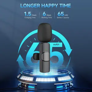 Wireless Lavalier Microphone for iPhone & Android – Plug & Play Clip-On Mini Mic with Noise Cancellation for Vlog, TikTok, YouTube, Live Streaming & Recording