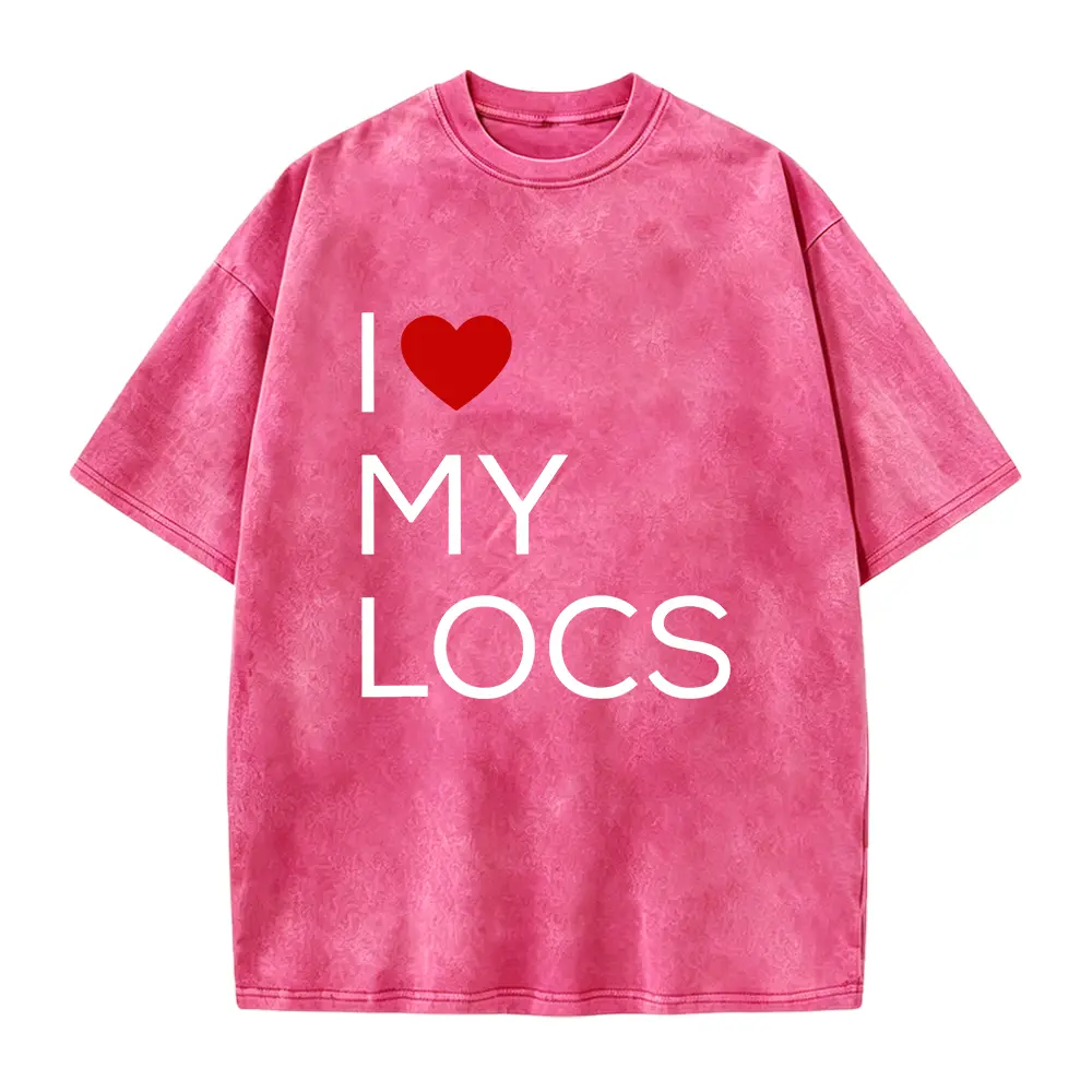 I Love My Locs Natural Hair T-Shirt - Unisex Oversized Crew Neck Tee with Locs, Natural Hair & Dreadlock Community Apparel, Spring Summer Fall Casual Wear, Machine Washable Comfort Fit for Men & Women
