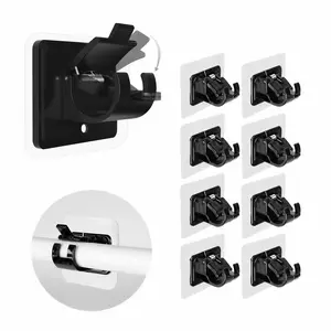 2026 New 8-Pack No-Drill Self-Adhesive Curtain Rod Brackets, Nail-Free Multipurpose Stick-On Hooks for Dorm, Bathroom Decor