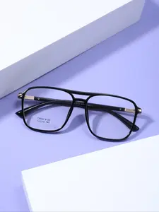 Classic Square Aviator Frame Anti-blue Light Eyeglasses, Basic Minimalist Full Rim Eyeglasses for Women & Men, Fashion Eyeglasses for Work, Daily