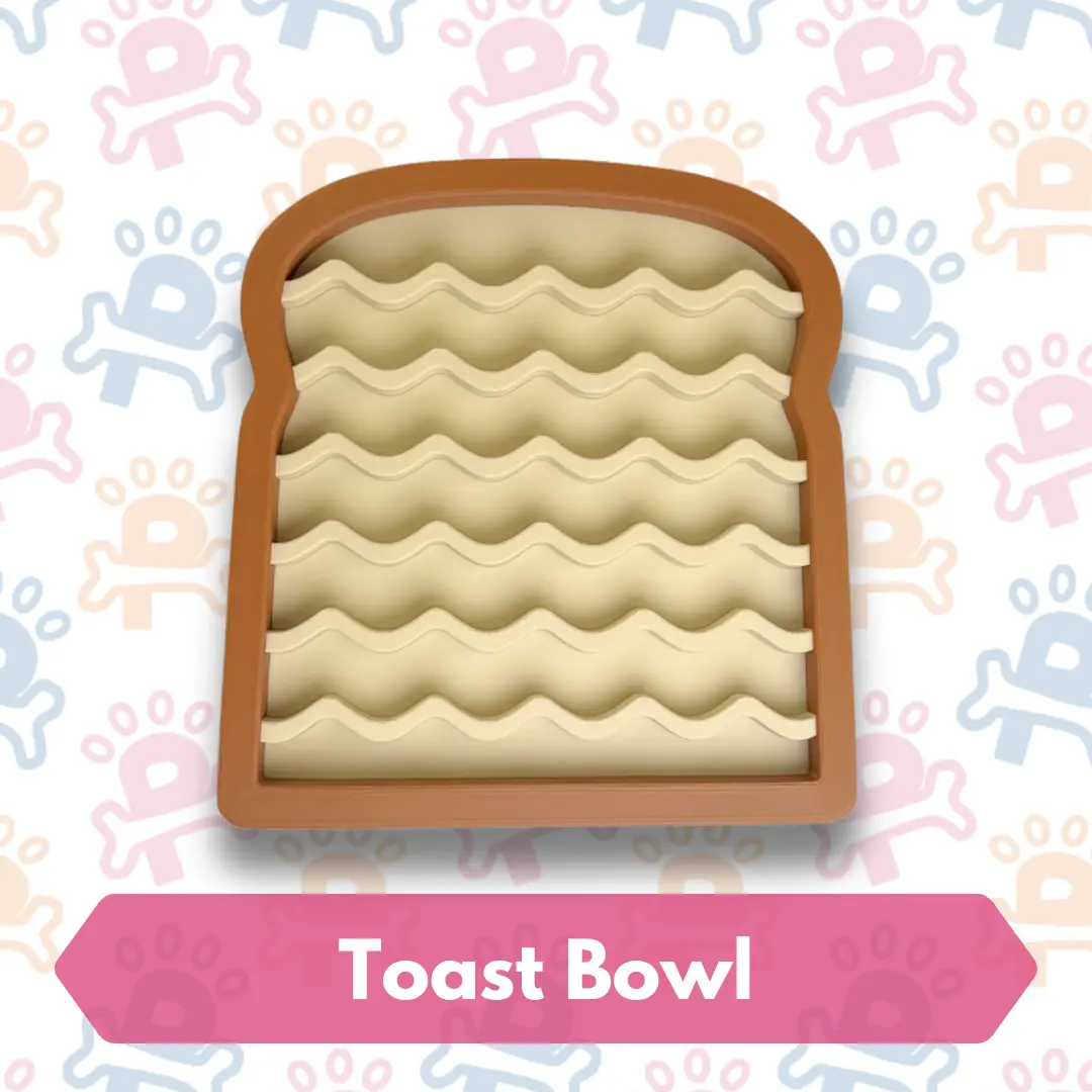 Toast Slow Feeder Bowl for Cats and Dogs | Pet Feeding Bowl | Slow Feeder Enrichment