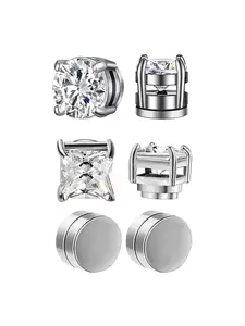 Crystal Magnetic Stud Earrings, Earring Studs & Clip-ons, unisex minimalist rhinestone zircon design, magnetic earrings require no ear piercings, comfortable and easy to wear. Fashion jewelry for both men and women, perfect gift choices for Mother’s Day