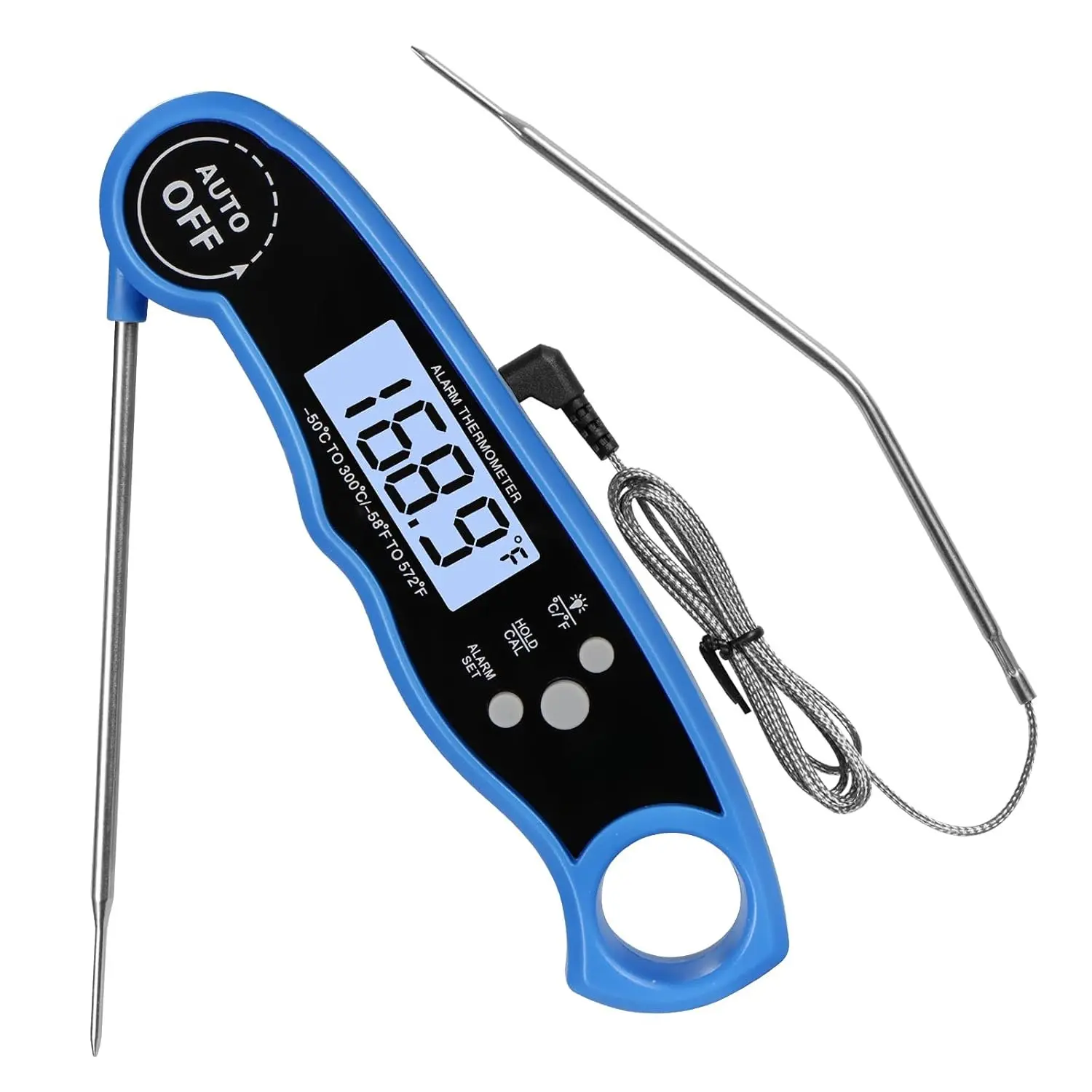 Digital Meat Thermometer for Cooking -  CA002  Read Meat Thermometer for Grilling and  2-in-1 Dual Probe Oven Safe  Thermometer with  for Grill BBQ Steak Turkey