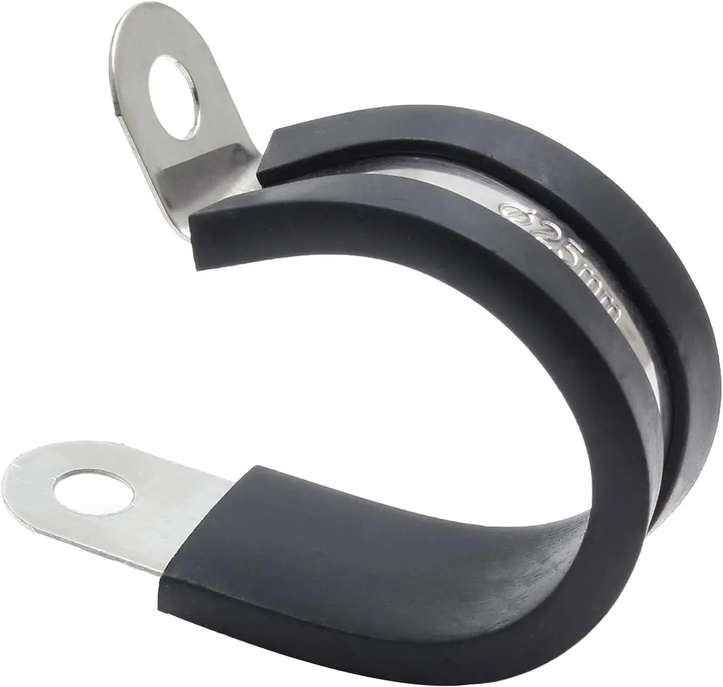 12 count 1 inch (25mm)  Clamps, Stainless Steel Wire Clamps, Rubber Cushioned Insulated Clamp Metal Conduit Clamp for Pipes, Tubes, Hose, Wiring, Cables