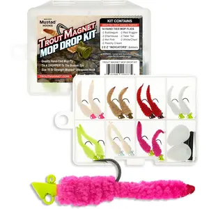 Mop Drop Kit 14 Hand Tied Mop Flies 2 E-Z Strike Indicators Fly Fishing Trout Kit Great for Trout and Panfish