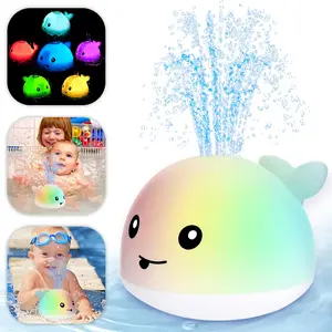 Whale Design Bath Water Sprinkler Toy, Water Spray Toy with Light & Music for Kids, Fun Water Toy Bathroom