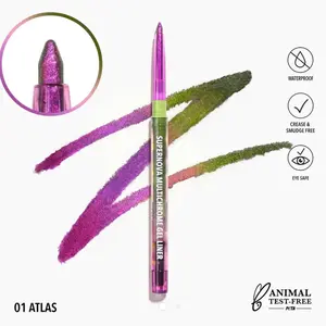 Moira Supernova Multichrome Gel Liner 01 Atlas Waterproof Smudge-proof Long-lasting Eyeliner Lipliner Makeup Smooth Cruelty-Free Eye Safe Paraben Free