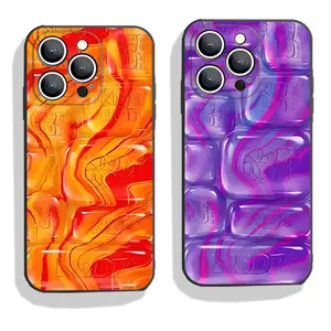 NeeDoh Cool Crush Ice Cube Phone Case, 3D Visual Effect Bubble Case,Glossy Protective Cover, Colorful Aesthetic Case for iPhone 11 12 13 14 15 17 Pro Max Air 16 Plus ,Samsung S26 S25Ultra S24FE S23 S22 S21, Protective Silicone Cover,Shockproof Drop