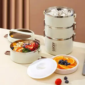 Stainless Steel Lunch Box Set with Insulated Bag, 2-3-4 Layer Options, Large Capacity, Ideal for School, Camping & Work Use