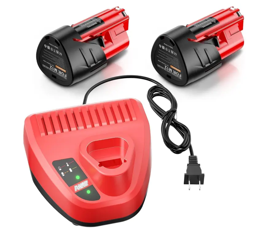 12V 3500mAh Lithium-Ion Batteries with Integrated Intelligent Protection, Anti-Drop Design, Stable Power Output, Plug-And-Play, Compatible with Milwaukee M12B Cordless Tools & Solar-Wind Power Charge Controllers (Cells Included) for Home Improvement