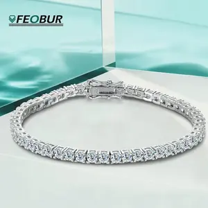 2.5-6.5MM Moissanite Tennis Bracelet for Women Men S925 Silver Plated 18k White Gold All Diamond Bracelets Wedding Jewelry Gra