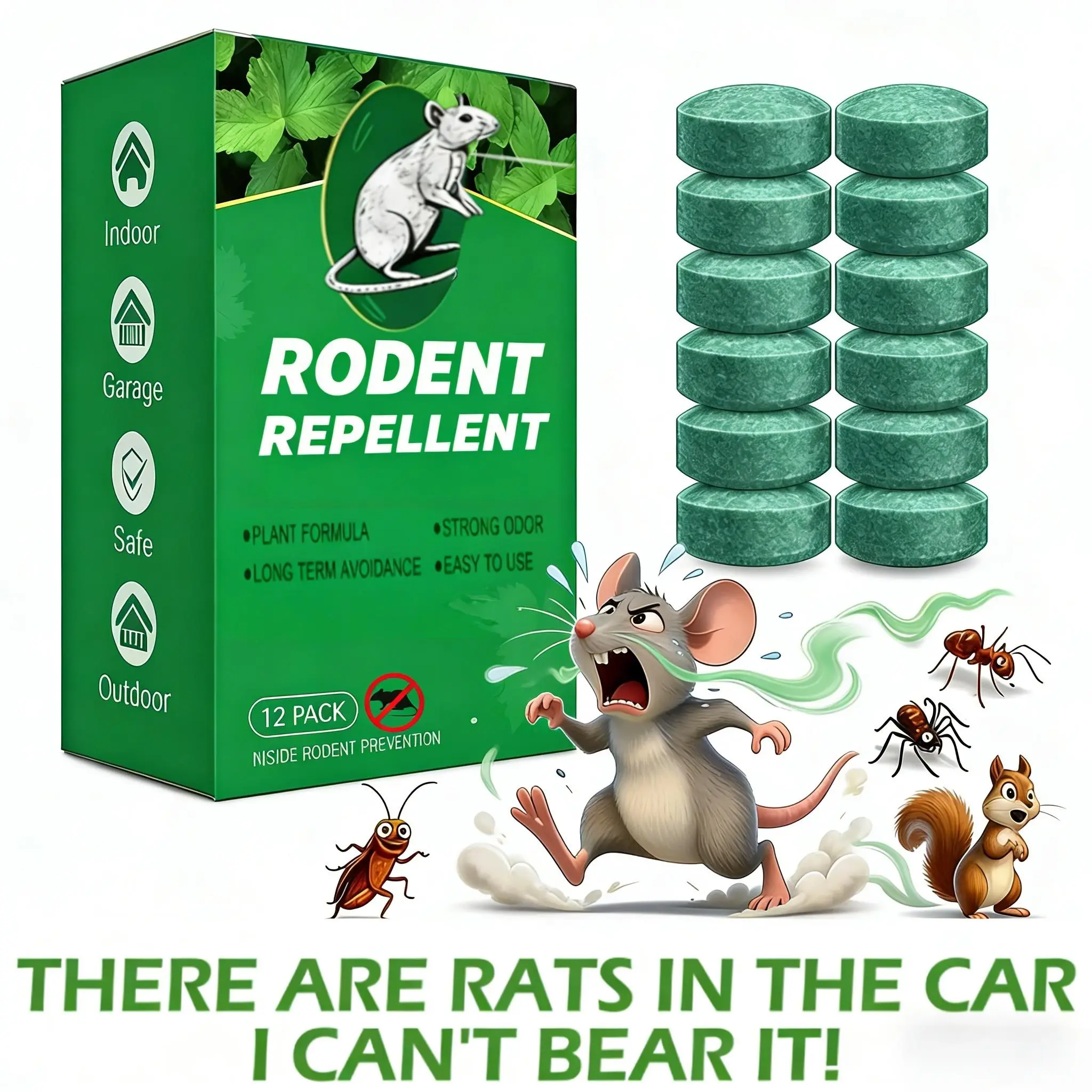 12 - Pack Popular Natural Rodent Repellent Balls! Infused with ...