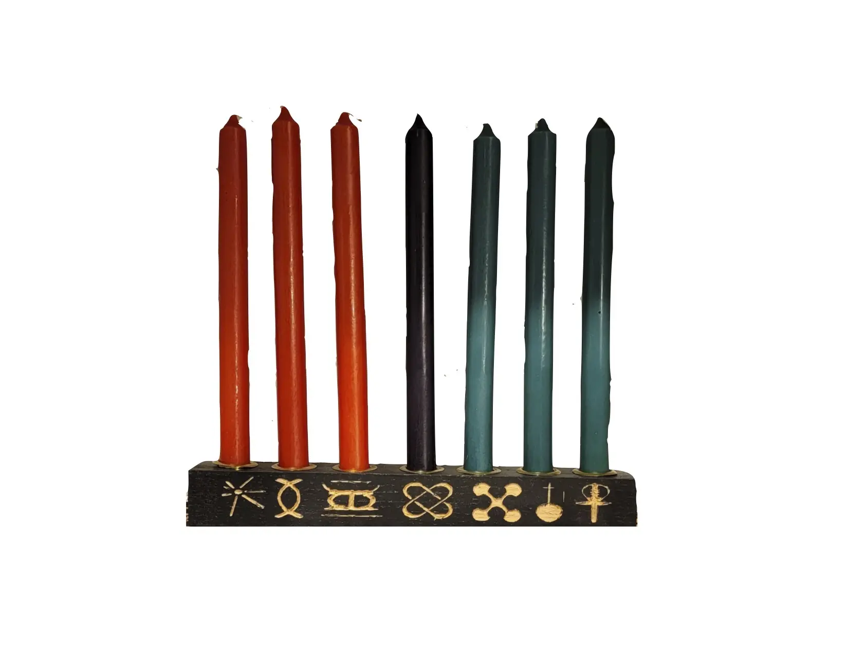 Elegant Kwanzaa Kinara with the Seven Symbols of Kwanzaa