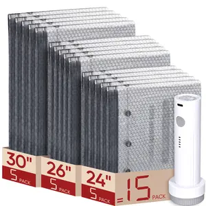 Cordless Travel Vacuum Bag Set with Rechargeable air Pump 15 Pack Carry-on Size Compression Packing Bags for Luggage and Suitcase, Space Saver for Clothes and Clothing Travel