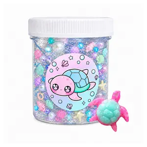 Save The Turtles Slime – Glittery Clear Ocean Slime with Turtle, Net & Seashell Charms