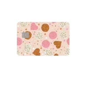 Concha Debit Card Sticker - Removable Design with Assorted Seashells and Patterns in Pink and Brown colors  set of 2