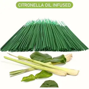 50 citronella sticks - Natural plant fragrance, plastic holders suitable for outdoor gardens, terraces, and camping - Aromatherapy candle oil, Halloween room decoration