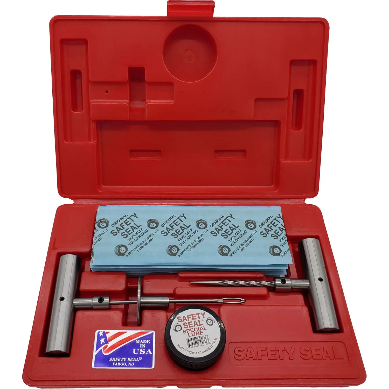 Safety Seal Truck Tire Repair Kit - 30 Patches, 8 Inch Metal Tools, Step-by-Step Instructions
