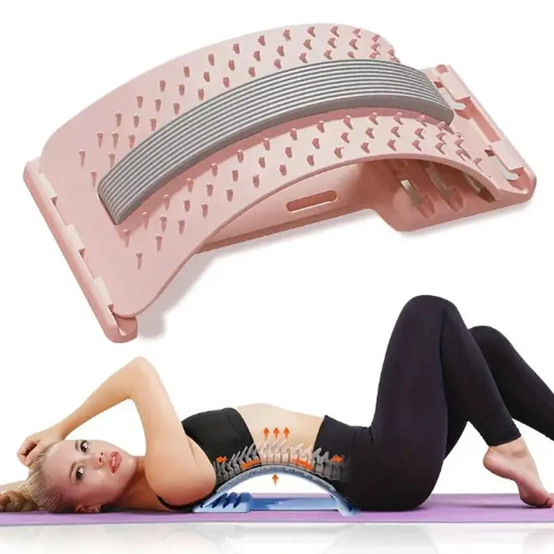 Adjustable Back Stretching Board, 4-Level Lumbar Stretch Support for Home & Office Use