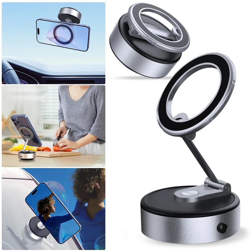 MagSafe Car Phone Mount - Dashboard, Magnetic Mobile, Suction Cup, Vehicle, Rotating Types - Auto Vacuum Silicone Suction, 360° Rotation, Dual-Sided Design, Magnetic Charger Compatible for iPhone 16 Pro Max/15/14/13/12, Car Mount Dashboard, Magnetic Mobil