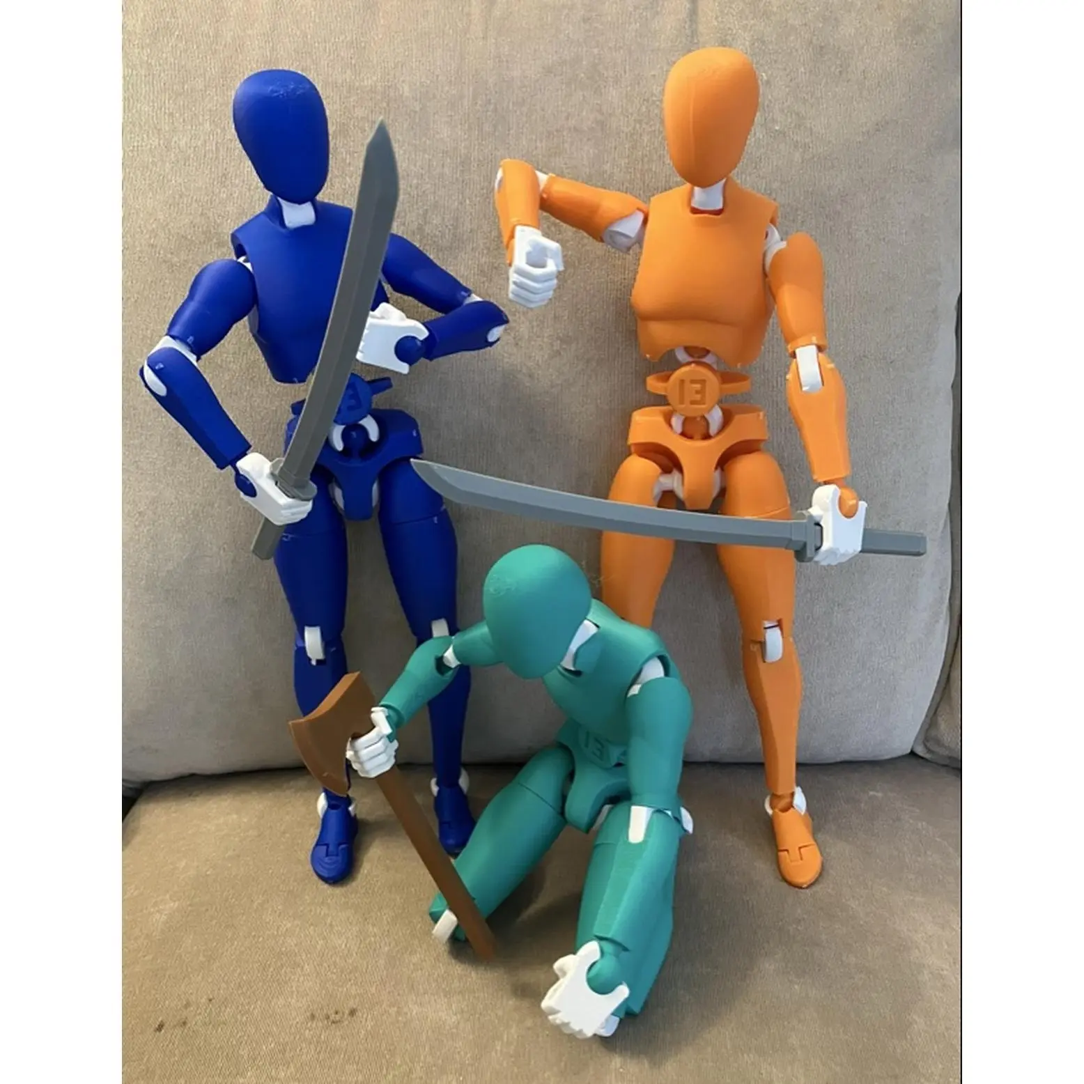 14Inch Dummy 13 Carbon 13 Articulated Robot in Multiple Colors with 1 Accessory for Creative Play and Display