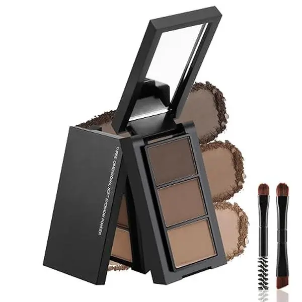 Eyebrow Makeup Kit, Professional Brow Contour Palette, Waterproof Long-lasting Eyebrow Filler Powder with Mirror & Brow Brush
