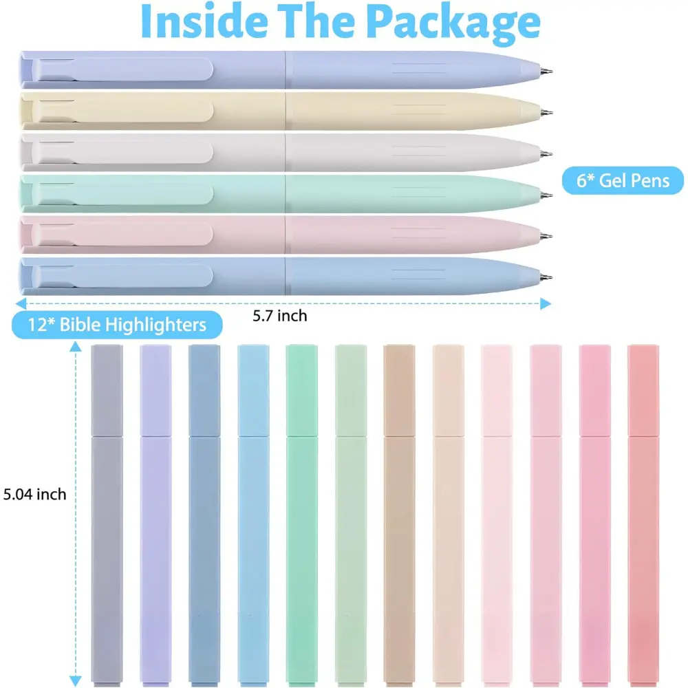18-Piece Pastel Color Pen Set, No Bleed & Quick-Drying Ink for Journaling, Aesthetic Office Supplies, Ideal for Birthdays, Highlighters, Color Pens, Cute Aesthetic, Bible Studies, 18-Piece Set, Holidays, Academic Projects, Assorted Colors