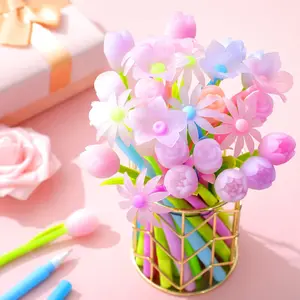 18-Pack Vibrant Color Changing Flower Pens Gel Ink Rose Ballpoint Set Halloween Flower Pens for Office/ Christmas Gifts