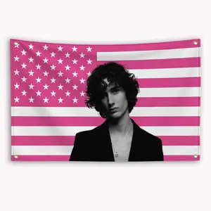 Funny 2025 New Singer Sombr American Flag Banner Custom Flags For Bedrooms Barber Shop Advertising Decoration Garage Home Decor Items Tapestry 60X40 Modern Stripe Design Colorful
