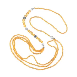 Multi Color Crystal Beads Silvertone Beaded Necklace for Women Jewelry Size 42" Birthday Christmas Gifts for Women