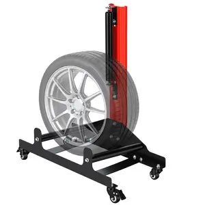 Rolling Wheel Detailing Stand with 4 Casters Heavy-Duty Tire Cleaning Stand 3-Way Rotating Rollers for Ceramic Coating Tire Shine