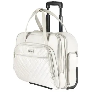 VEVOR Rolling Laptop Bag, Fits Up to 15.6 Inch Laptop, Wheeled Briefcase, Roller Computer Tote Bag with 2 Fixed Wheels Telescoping Handle, Laptop Case for Work Travel Business Office, Women Men