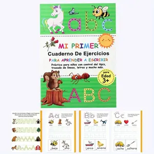 A4 Spanish Letter Writing Practice Book, Early Education Learning Notebook for Toddlers, Control Pen Skills Development, Dotted Notebook, Tracing Preschool Books, Learning Tool, Teaching Supplies