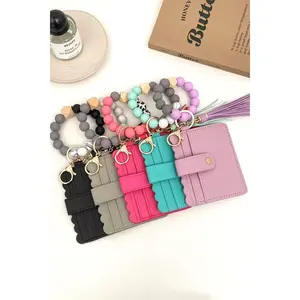 Beaded Bracelet Keychain Card Holder Wallet
