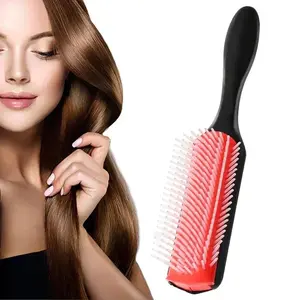 9-Rows Detangling Hair Brush Scalp Massager Straight Curly Hair Styling Tools Massage Treatments Hair Comb Salon Tool