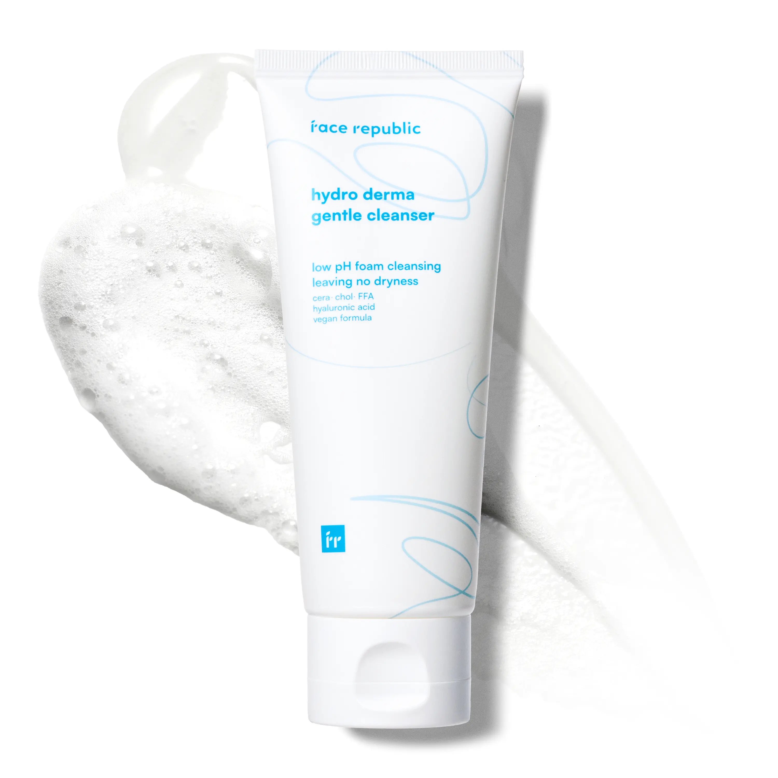 [Official Face Republic Partner] Hydro Derma Gentle Cleanser 100ml 3.38 fl oz | Extra Gentle Foam | Ceramide NP, Hyaluronic Acids, Panthenol |For Sensitive Skin | Vegan Korean Skin Care