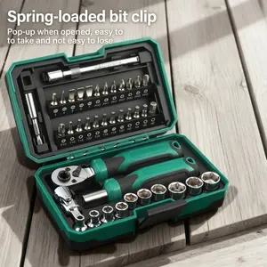 40-Piece All-in-One Socket & Screwdriver Bit Set, High-Torque Ratchet Wrench Tool Kit for Home, Garage, Auto Repair Magnetic Rotary car Removal Portable