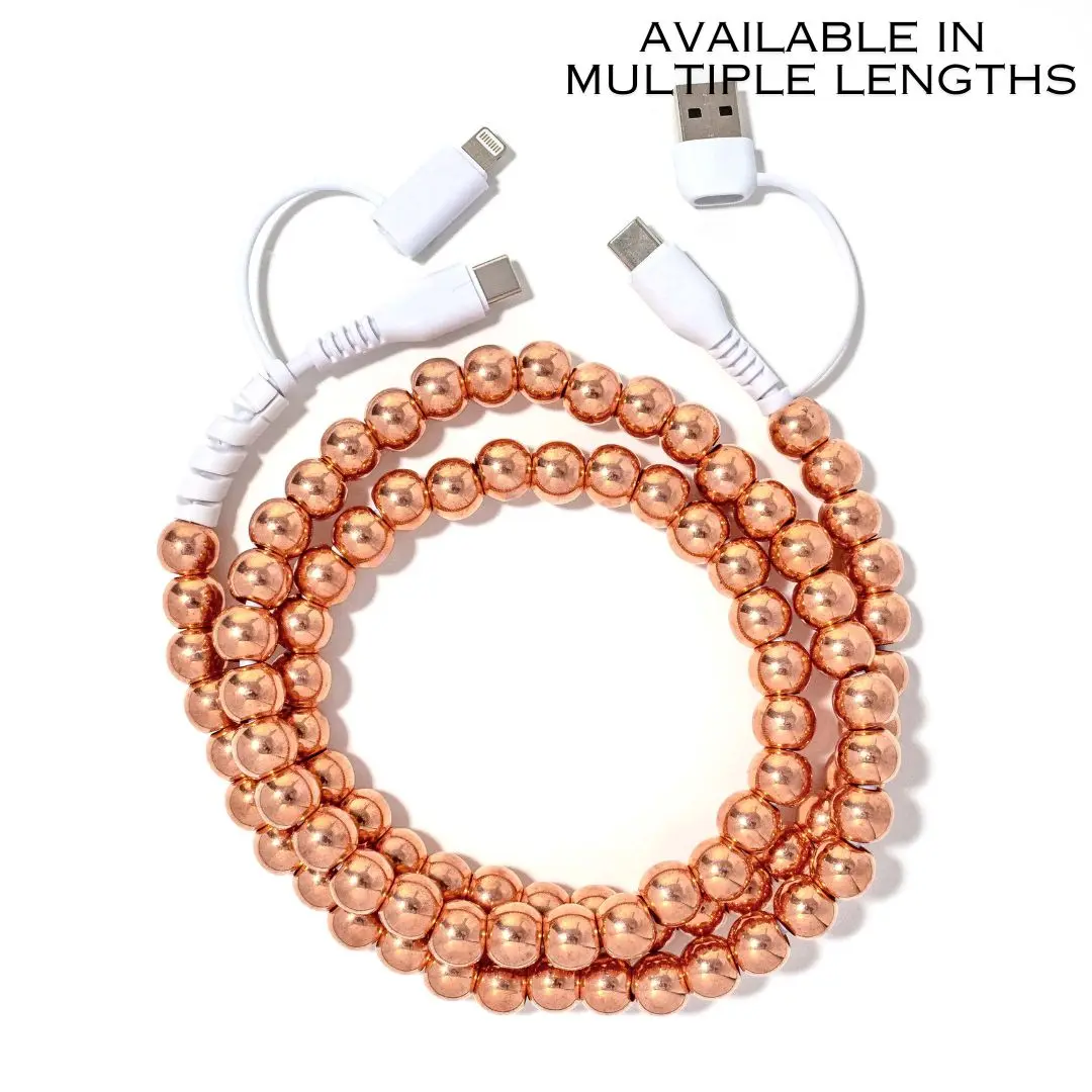 Beaded Phone Charger Copper