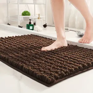 Luxurious Non-Slip Bathroom Mat, Soft Absorbent Machine-Washable Rug for Restroom Floor, Sink, Tub, Shower, and Muddy Pet Footwear, Bathroom Carpet
