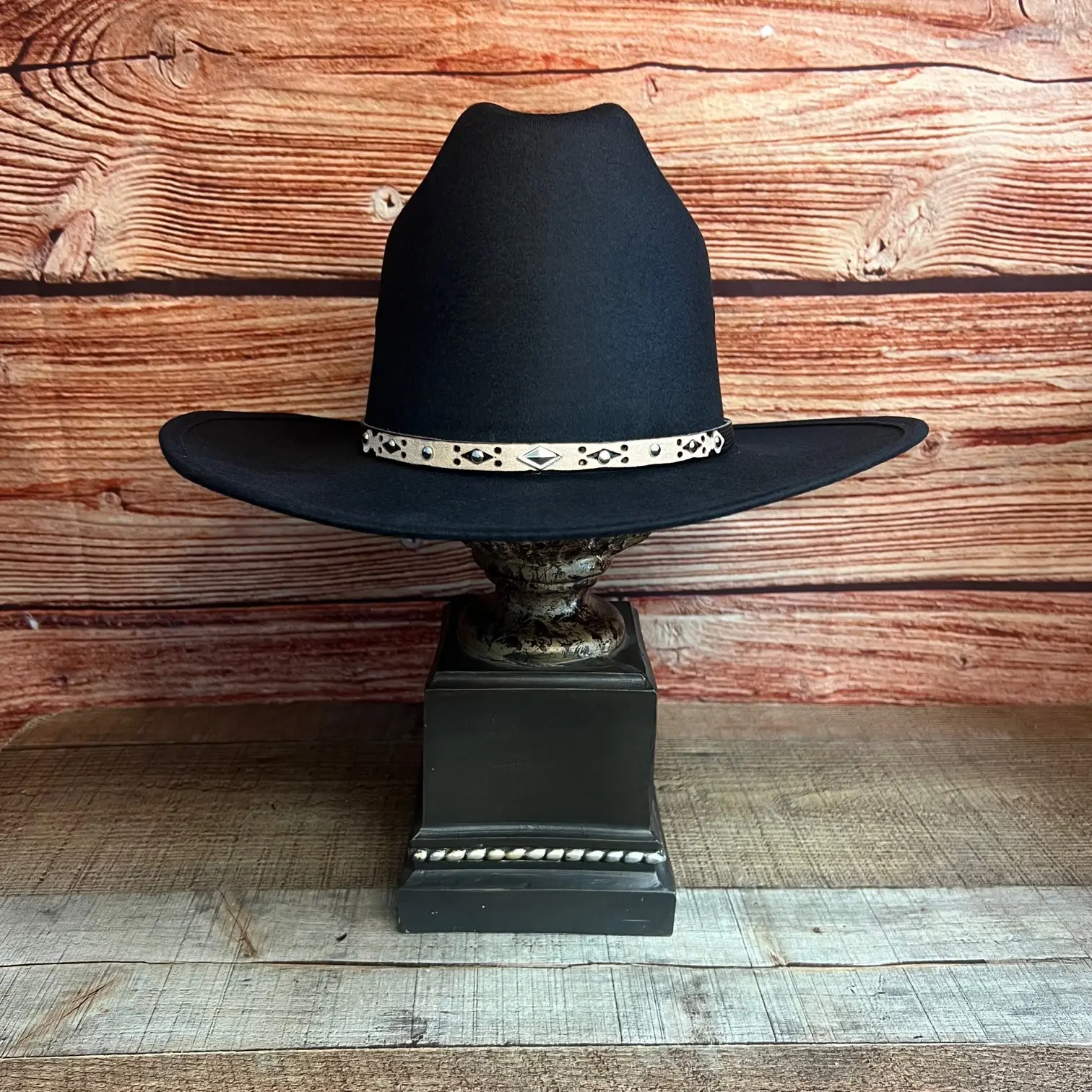 Cowboy/Cowgirl Faux Felt Tall Crown Short Brim Hat Tejana Copa Alta Vaquera Texana Horma Indiana