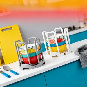 SITAKEYFMHK Transform messy kitchen shelves in minutes!2‑piece adjustable bowl and plate storage rack, durable dish drying organizer for countertops and cabinet use, fits various bowl and plate sizes perfectly, keeps tableware ventilated